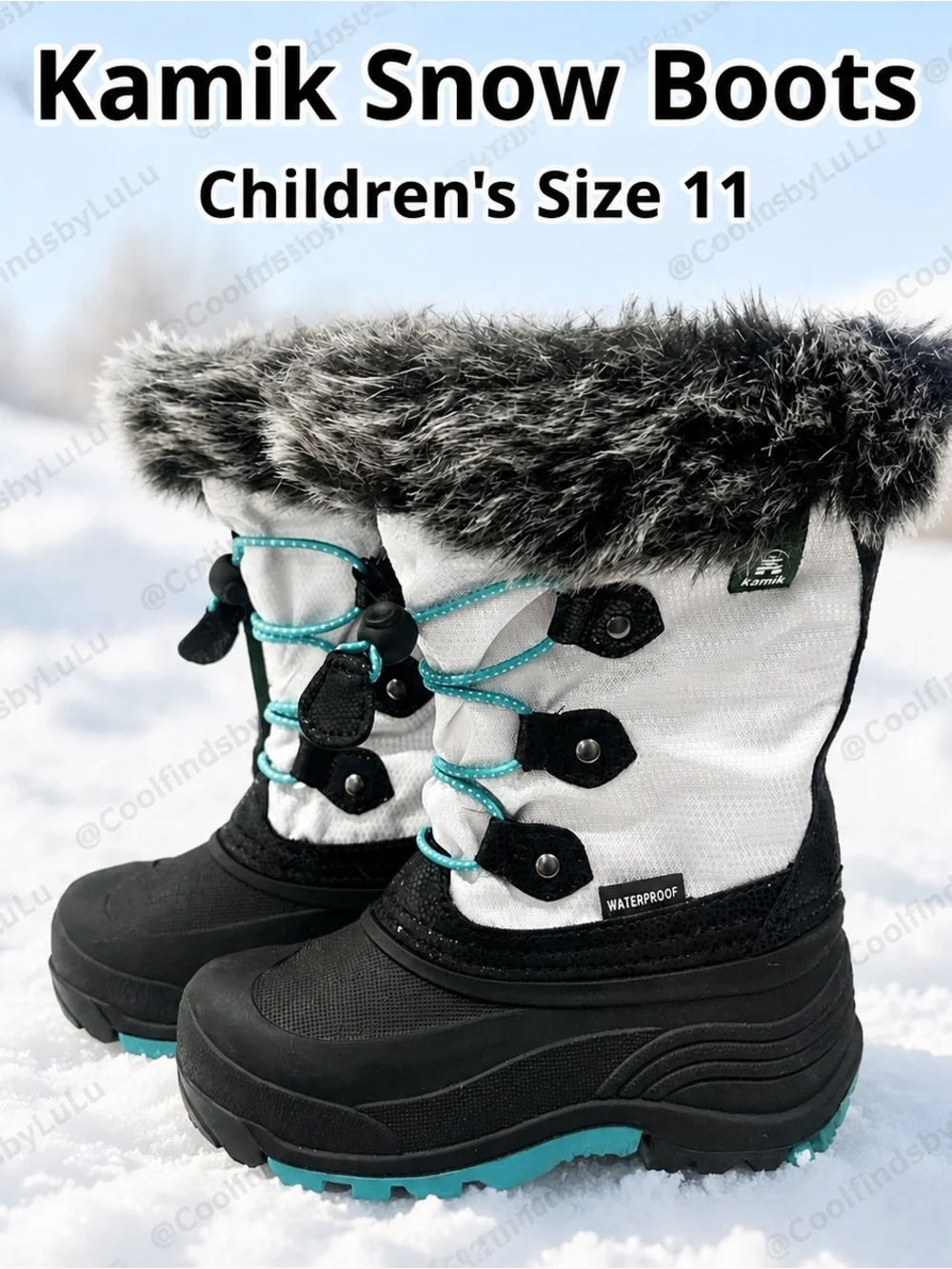 Kamik Children’s Waterproof Snow Boots – Size 11